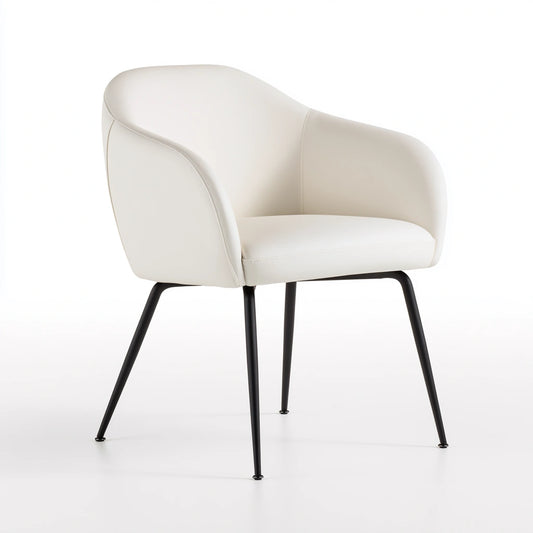 Cavelyx modern dining chair with gray curved bucket seat and sleek lines, perfect for contemporary dining rooms.