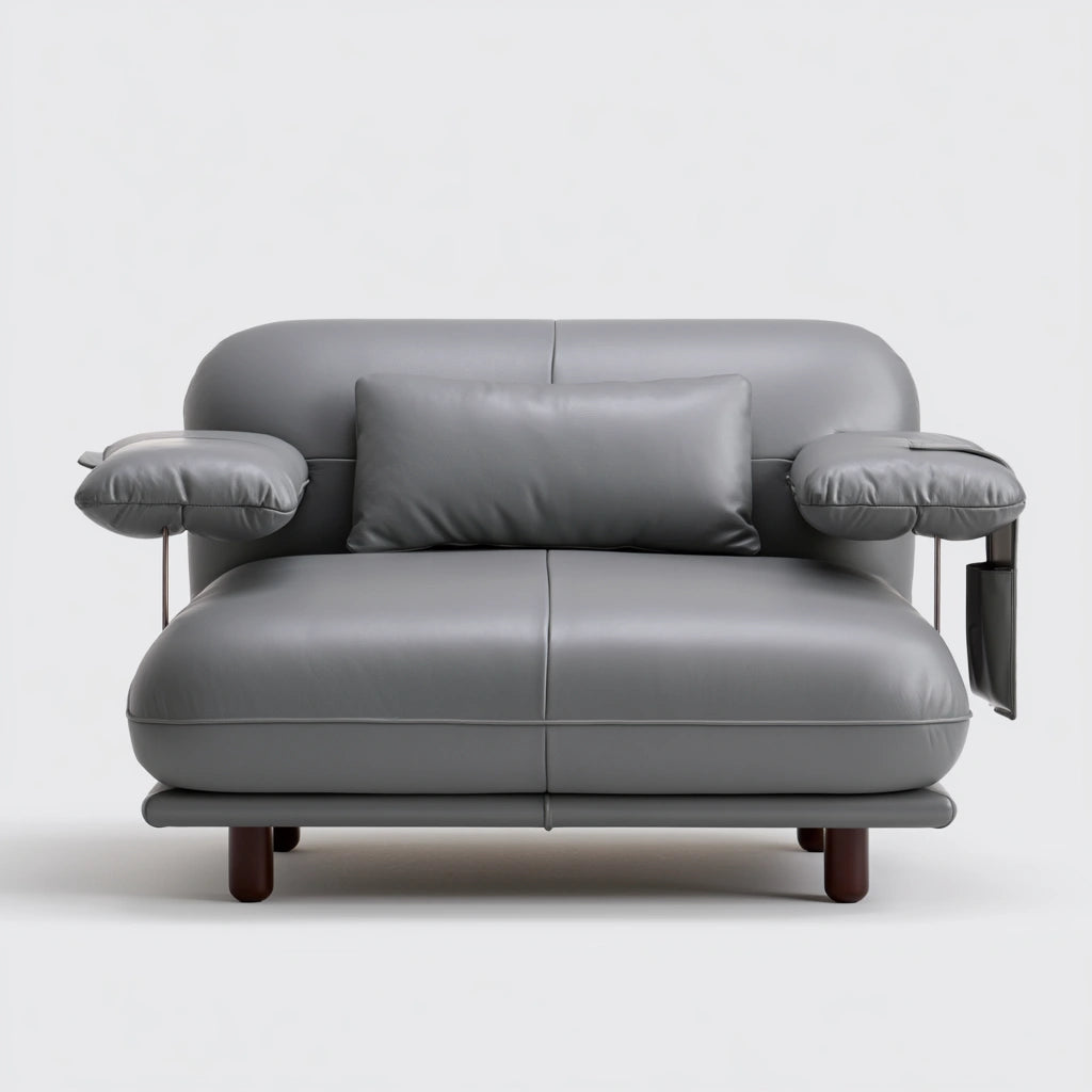 Modern Cavelyx convertible lounge armchair with sleek gray upholstery, featuring clean lines and a comfortable design.
